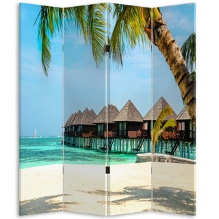 BAKAJI Παραβάν Διαχωριστικό 4 Πάνελ Εκτύπωση Μπρος-Πίσω Παγόδα Μαλ... BAKAJI Παραβάν Διαχωριστικό 4 Πάνελ Εκτύπωση Μπρος-Πίσω Παγόδα Μαλ...