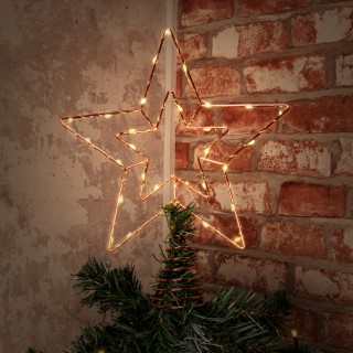 BAKAJI Αστεροειδές Κορυφαίο Διακοσμητικό Μπαταρίας με 30 LED Θερμό ...