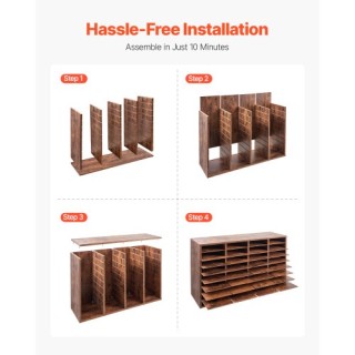 VEVOR Ξύλινος Οργανωτής Λογοτεχνίας 36 Θέσεων Σκούρο Καφέ WJJEKBHB3...