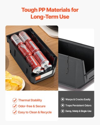 VEVOR Σετ 6 Πλαστικές Στοιβαζόμενες Θήκες Αποθήκευσης για Ντουλάπα,...