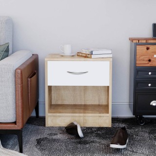 Συρταριέρα / Κομοδίνο με Συρτάρι και Ράφι 39x28 χ 41 cm Δρυς / Λευκ... Συρταριέρα / Κομοδίνο με Συρτάρι και Ράφι 39x28 χ 41 cm Δρυς / Λευκ...