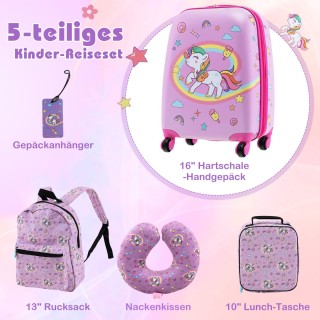 Costway  5τμχ. Παιδικό σετ αποσκευών με τροχήλατη βαλίτσα 16 ιντσών...