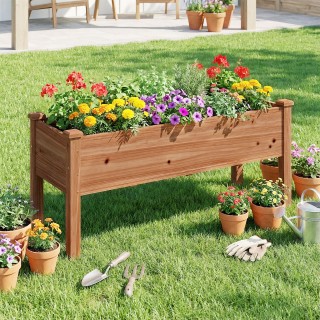 Costway Ξύλινη Ζαρντινιέρα για Παιδιά 120 x 43,5 x 51cm έως 100kg Φ...