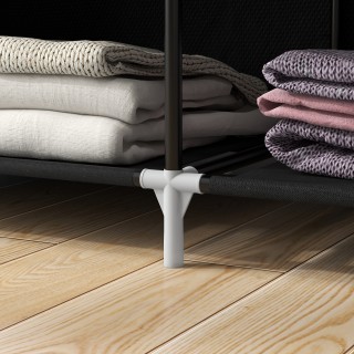 HOMCOM  Φορητή Ντουλάπα Ρούχων από Ύφασμα με 6 Ανοιχτά Ράφια και Κρ...