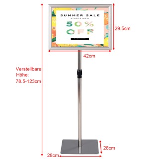 Costway Σετ 2 Ρυθμιζόμενων Ασημί Πινακίδων Πληροφόρησης A3 - Επιδαπ... Costway Σετ 2 Ρυθμιζόμενων Ασημί Πινακίδων Πληροφόρησης A3 - Επιδαπ...