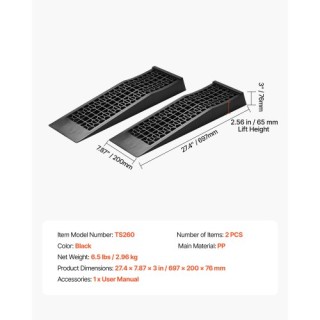 VEVOR Φορητές Χαμηλού Προφίλ Ράμπες Αυτοκινήτου, 2 Τεμάχια, 65 mm Ύ... VEVOR Φορητές Χαμηλού Προφίλ Ράμπες Αυτοκινήτου, 2 Τεμάχια, 65 mm Ύ...