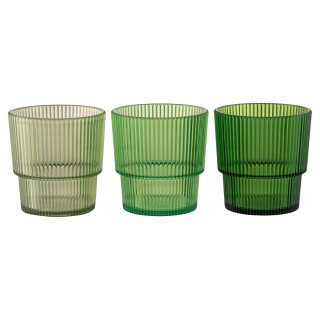 Villa DEste  Σετ 12 τμχ Ποτήρι νερού 300 ml πράσινο από πλαστικό PS...