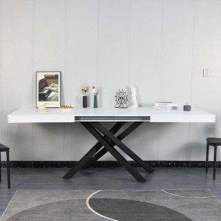 Shally Dogan  Επεκτεινόμενο Τραπέζι Κουζίνας Λευκό 90 x 140 έως 220...