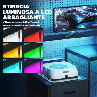 HOMCOM Γραφείο Gaming με Θέσεις Αποθήκευσης και 2 Υποστηρίγματα για...