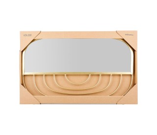 Καθρέφτης Μεταλλικός Vintage Χρυσός 44x 28 cm -37061 Ostaria