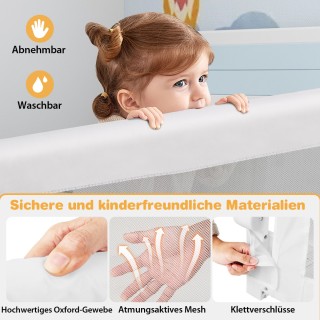 Costway  Προστατευτικό Κάγκελο Κρεβατιού για Μικρά Παιδιά με Μαλακό...