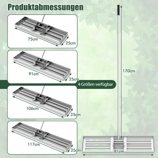 Costway Εργονομική Μεταλλική Τσουγκράνα Εξομάλυνσης Γκαζόν Ασημί GT... Costway Εργονομική Μεταλλική Τσουγκράνα Εξομάλυνσης Γκαζόν Ασημί GT...
