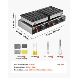 VEVOR Κατασκευαστής Μίνι Ολλανδικών Pancake 50PCS 1800W Αντικολλητι... VEVOR Κατασκευαστής Μίνι Ολλανδικών Pancake 50PCS 1800W Αντικολλητι...
