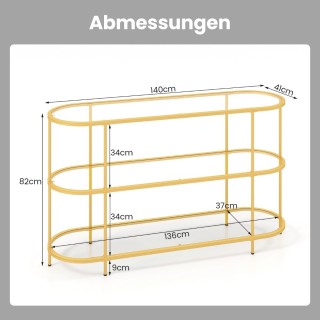 Costway  Τριώροφος τηλεοπτικός πάγκος για τηλεοράσεις έως 65 ιντσών...