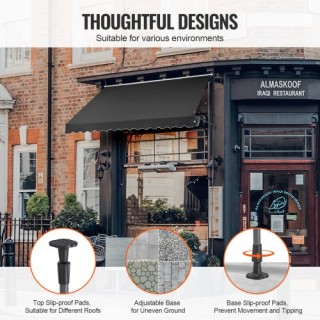 VEVOR  Τέντα Βεράντας 138x47 Αναδιπλούμενη με Μανιβέλα SSSZYPHSLZS1...