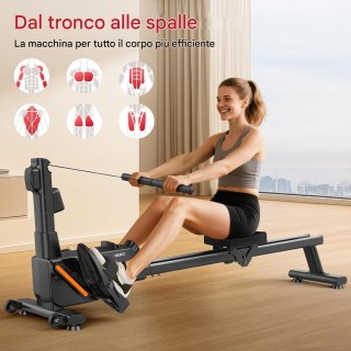 BAKAJI Πτυσσόμενος Κωπηλατικός Γυμναστικής για Σπίτι με 8 Επίπεδα Α...