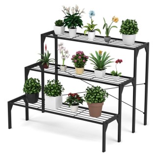 Costway 3-επίπεδη μεταλλική βάση για λουλούδια, ράφι για φυτά, μετα... Costway 3-επίπεδη μεταλλική βάση για λουλούδια, ράφι για φυτά, μετα...