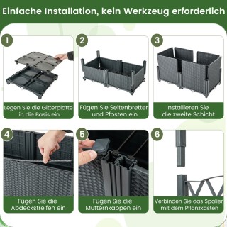 Costway Γκρι Ζαρντινιέρα με Πέργκολα για Αναρριχώμενα Φυτά 80x40x14... Costway Γκρι Ζαρντινιέρα με Πέργκολα για Αναρριχώμενα Φυτά 80x40x14...