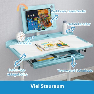 Costway Παιδικό Γραφείο με Ρυθμιζόμενο Ύψος και Κλίση στην Επιφάνει...