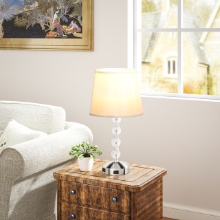 HOMCOM Επιτραπέζιο Φωτιστικό με Κρυστάλλους και Θύρα USB, από Μέτα... HOMCOM Επιτραπέζιο Φωτιστικό με Κρυστάλλους και Θύρα USB, από Μέτα...