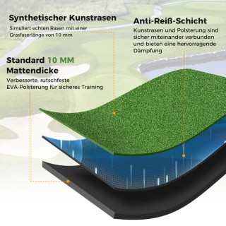 Costway  Σετ Προπόνησης Γκολφ με 2 Λαστιχένια Τι, 2 Ράβδους Ευθυγρά...