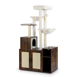 Costway Δέντρο Γάτας με Κρυψώνα για Αμμοδόχο 161 x 45 x 87 cm   & 2...