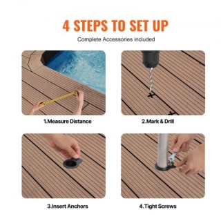 VEVOR  Προκατασκευασμένη Ανοξείδωτη Χειρολαβή Πισίνας 46x37 εκ. για...