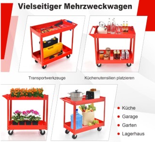 Καρότσι Μεταφοράς με Χερούλι από Ανθεκτικό Μεταλλικό Πλαίσιο - Κόκκ...