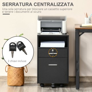 Vinsetto Ξύλινη Συρταριέρα Γραφείου για Έγγραφα με 2 Συρτάρια και Α...