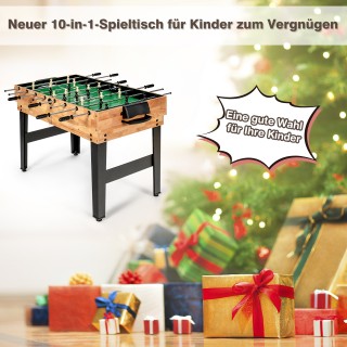 Costway Πολυλειτουργικό Τραπέζι 10-σε-1 με Ποδόσφαιρο, Χόκεϊ, Πινγκ...