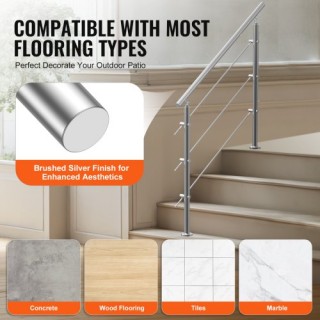 VEVOR Κουπαστές 47.2 για Εξωτερικά Σκαλοπάτια με 3 Ράβδους για Βερ... VEVOR Κουπαστές 47.2 για Εξωτερικά Σκαλοπάτια με 3 Ράβδους για Βερ...