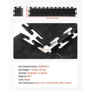 VEVOR Σετ Μεταβατικού Άκρου για Ανδρικά Δάπεδα Γκαράζ, 12 Άκρα και ...