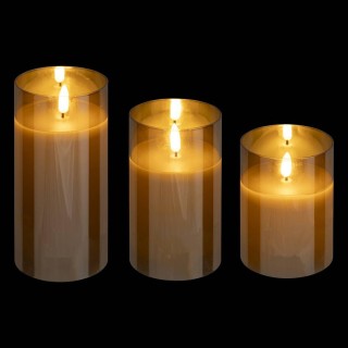 Atmosphera Σετ 3 Διακοσμητικών LED Κεριών με Χρονοδιακόπτη και Γυάλ... Atmosphera Σετ 3 Διακοσμητικών LED Κεριών με Χρονοδιακόπτη και Γυάλ...