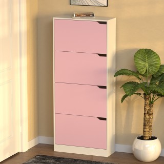 BAKAJI Ντουλάπα παπουτσιών 4 φύλλων με ράφια διπλού βάθους, ροζ κα... BAKAJI Ντουλάπα παπουτσιών 4 φύλλων με ράφια διπλού βάθους, ροζ κα...