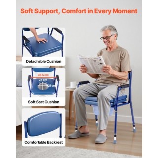 VEVOR Καρέκλα Κομοδίνου 3-σε-1 με Ρυθμιζόμενο Ύψος (181 kg) WLKBSGR... VEVOR Καρέκλα Κομοδίνου 3-σε-1 με Ρυθμιζόμενο Ύψος (181 kg) WLKBSGR...