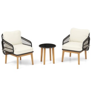 Costway Σετ επίπλων βεράντας 3 τεμαχίων από ρατάν, κήπου, 2 καρέκλε... Costway Σετ επίπλων βεράντας 3 τεμαχίων από ρατάν, κήπου, 2 καρέκλε...