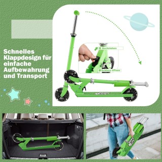 Costway Παιδικό Πατίνι με LED Ρόδες & Αναδιπλούμενο Τιμόνι Ρυθμιζόμ...