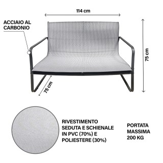 Galileo Σετ κήπου 4 θέσεων από ανθρακούχο χάλυβα, PVC και πολυεστέρ...