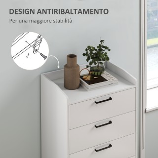 HOMCOM  Συρταριέρα 5 Συρταριών από Ξύλο με Λαβές από Ατσάλι, 60x40x...