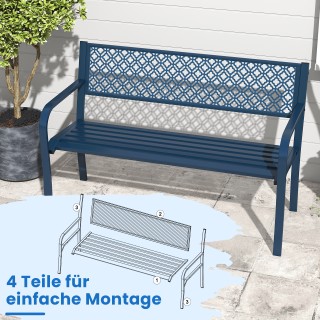 Costway Μπλε Μεταλλικός Διθέσιος Κήπος με Πλάτη NP12196NY Costway Μπλε Μεταλλικός Διθέσιος Κήπος με Πλάτη NP12196NY