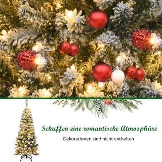 Costway  Τεχνητό Χριστουγεννιάτικο Δέντρο 135 εκ. με Χιόνι και 150 ...