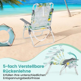 Costway  Πτυσσόμενα Καμπινγκ Καθίσματα με Ρυθμιζόμενη Πλάτη & Τραπέ...