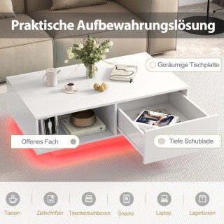 Costway  Τραπέζι σαλονιού με 20 χρώματα LED φώτα και τηλεχειριστήρι...