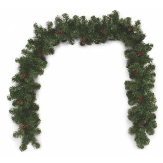 Galileo Χριστουγεννιάτικο στεφάνι 180 κλαδιά με μούρα και κουκουνάρ...