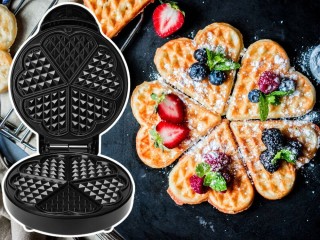 Verk Group Ισχυρή Συσκευή Παρασκευής Βάφλας 1000W για 5 Αφράτες Καρ...