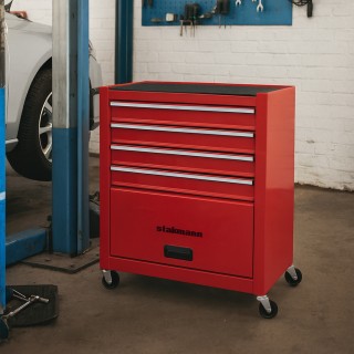 STAKMANN Κόκκινο Καροτσάκι Εργαλείων με 4 Συρτάρια Κατασκευασμένο α... STAKMANN Κόκκινο Καροτσάκι Εργαλείων με 4 Συρτάρια Κατασκευασμένο α...