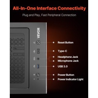 VEVOR Κουτί Υπολογιστή Mid-Tower με 2 x 120 mm Ανεμιστήρες για ATX ...