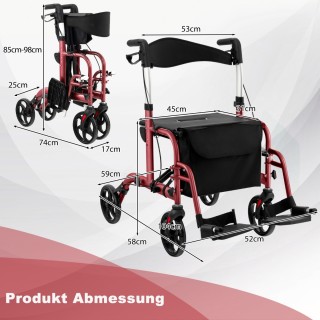 Costway Ελαφρύς Αναδιπλούμενος Rollator με Κάθισμα 2 σε 1 Καρέκλα &... Costway Ελαφρύς Αναδιπλούμενος Rollator με Κάθισμα 2 σε 1 Καρέκλα &...