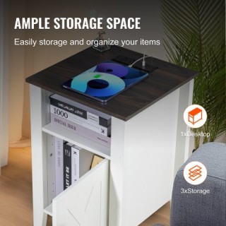 VEVOR Λευκά Κομοδίνα με USB & LED (Σετ 2) BSBZ2JTBKFFXNUH6LV2 VEVOR Λευκά Κομοδίνα με USB & LED (Σετ 2) BSBZ2JTBKFFXNUH6LV2