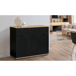 Μπουφές Marius με 3 Πόρτες & 1 Συρτάρι 100 x 34 x 80 cm - Μαύρο & Ξ... Μπουφές Marius με 3 Πόρτες & 1 Συρτάρι 100 x 34 x 80 cm - Μαύρο & Ξ...